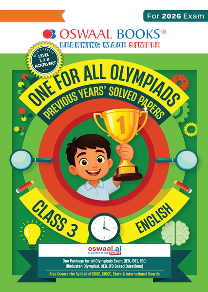One For All Olympiads Class 3 English Prep-Guide Book | Chapter-wise Previous Years' Solved Papers | Questions for SOF IEO & Other Olympiad Exams 2026 | With Sample Practice Papers & Oswaal.AI