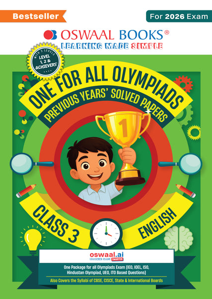 One For All Olympiads Class 3 English Prep-Guide Book | Chapter-wise Previous Years' Solved Papers | Questions for SOF IEO & Other Olympiad Exams 2026 | With Sample Practice Papers & Oswaal.AI