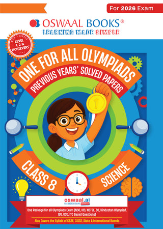 One For All Olympiads Class 8 Science Prep-Guide Book | Chapter-wise Previous Years' Solved Papers | Questions for SOF NSO & Other Olympiad Exams 2026 | With Sample Practice Papers & Oswaal.AI