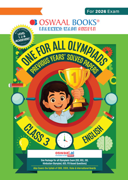 One for All Olympiads Chapter-wise Previous Years' Solved Papers, Prep-Guide (with Level 1, 2 & Achievers Section) Class 3 English For 2026 Exam