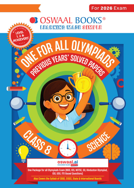 One for All Olympiads Chapter-wise Previous Years' Solved Papers, Prep-Guide (with Level 1, 2 & Achievers Section) Class 8 Science For 2026 Exam