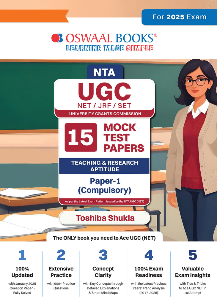 NTA UGC NET / JRF / SET Paper-1 | 15 Mock Test Papers| Teaching & Research Aptitude (Compulsory) | For 2025 Exam