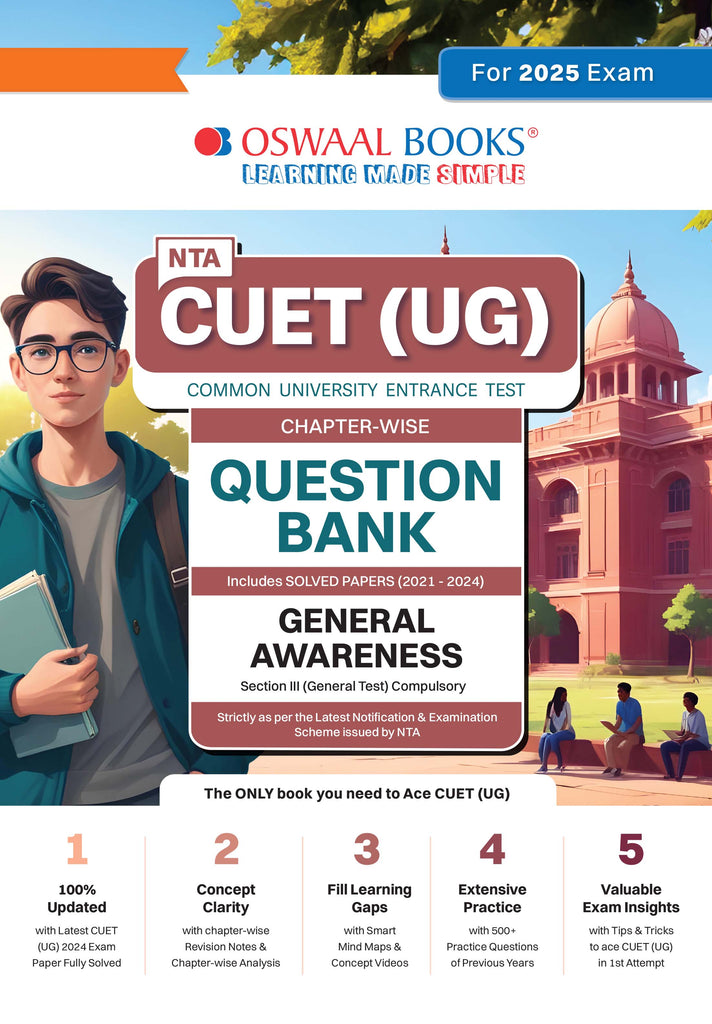 NTA CUET (UG) | Chapter-wise & Topic-wise Question Bank | General Awareness | Section III (Compulsory) Solved Papers (2021-2024)| For 2025 Exam