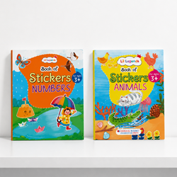 Lil Legends Books of Stickers Animals and Numbers | Set of 2 for Age 3+ | Learn Animal Names and ABC With Fun Activities | Educational Workbook | For Toddlers/Nursery/LKG