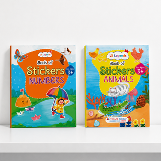 Lil Legends Books of Stickers Animals and Numbers | Set of 2 for Age 3+ | Learn Animal Names and ABC With Fun Activities | Educational Workbook | For Toddlers/Nursery/LKG
