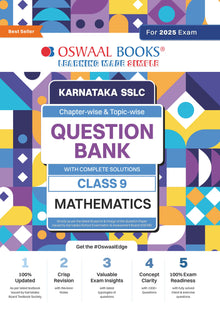 Karnataka SSLC Question Bank Class 9 Mathematics Book | Chapter-wise & Topic-wise | With Complete Solutions | For Board Exams 2025