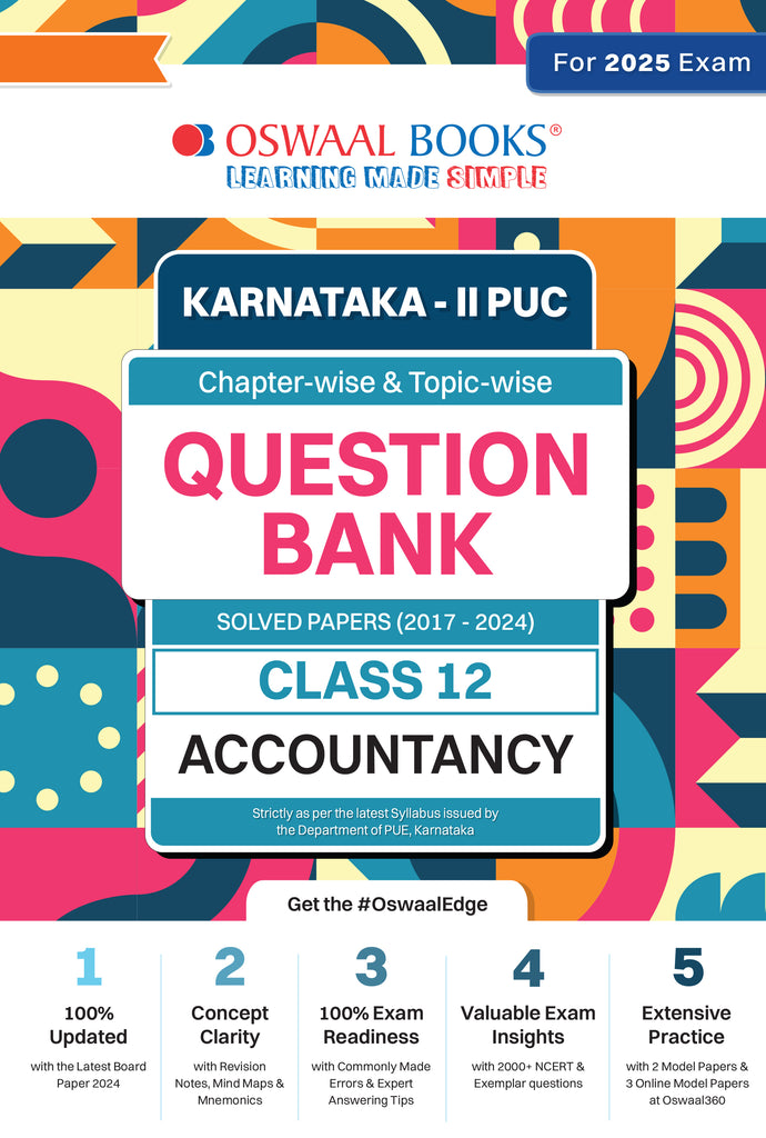 Karnataka 2nd PUC Question Bank Class 12 Accountancy | Chapterwise & Topicwise Previous Solved Papers (2017-2024) | For Board Exams 2025