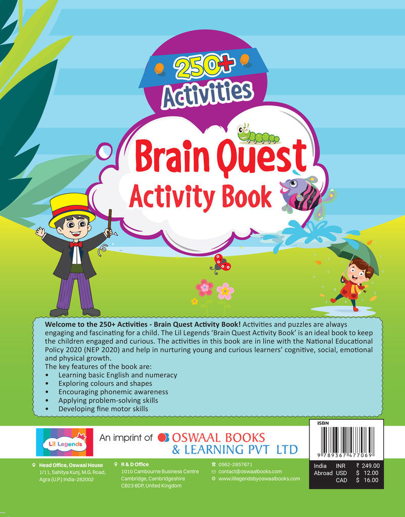 Brain Quest Activity Book for Children Age 3+ : 250+ Fun Exercises, Tracing, Patterns, Colors, Shapes & Early Learning Activities
