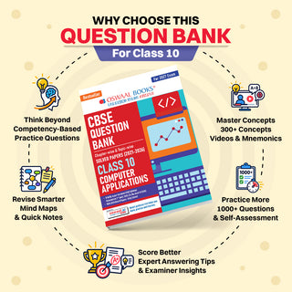 CBSE Class 10 Computer Applications Question Bank | Chapter & Topic-wise Solved Papers (2017-2026) | Based on Latest Syllabus (April 2026) | Includes 2026 Papers | For 2027 Exam