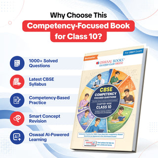 CBSE Competency Focused Questions For Class 10 | Chapter-wise | For Board Exam | Science, Social Science, Mathematics (Standard) | 1000+ Real Life Applications | MCQs | Case/Source Based Questions With Oswaal AI