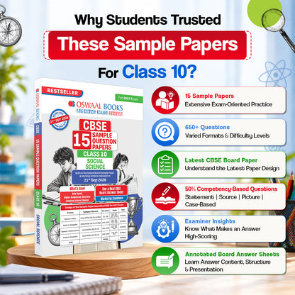 CBSE 15 Sample Question Papers Class 10 Board Exam Social Science 2026-27 based on latest CBSE SQP dated (21 Sep 2026) | New Questions Typologies With Oswaal AI