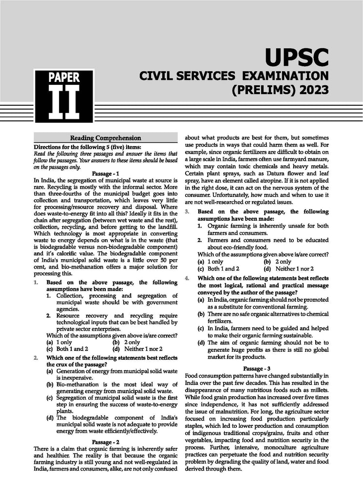 29 Years' UPSC Civil Services Examination Prelims GS 1 (2023-1995) & CSAT 2023-2011 Papers Topicwise Solved Question Papers English Medium (For 2024 Exam)