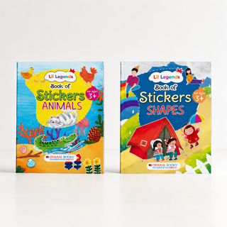 Lil Legends Books of Stickers Animals and Shapes | Set of 2 For Age 3+ | Learn Animal Names and Shapes With Fun Activities | Educational Workbook For Toddlers | For Nursery/LKG