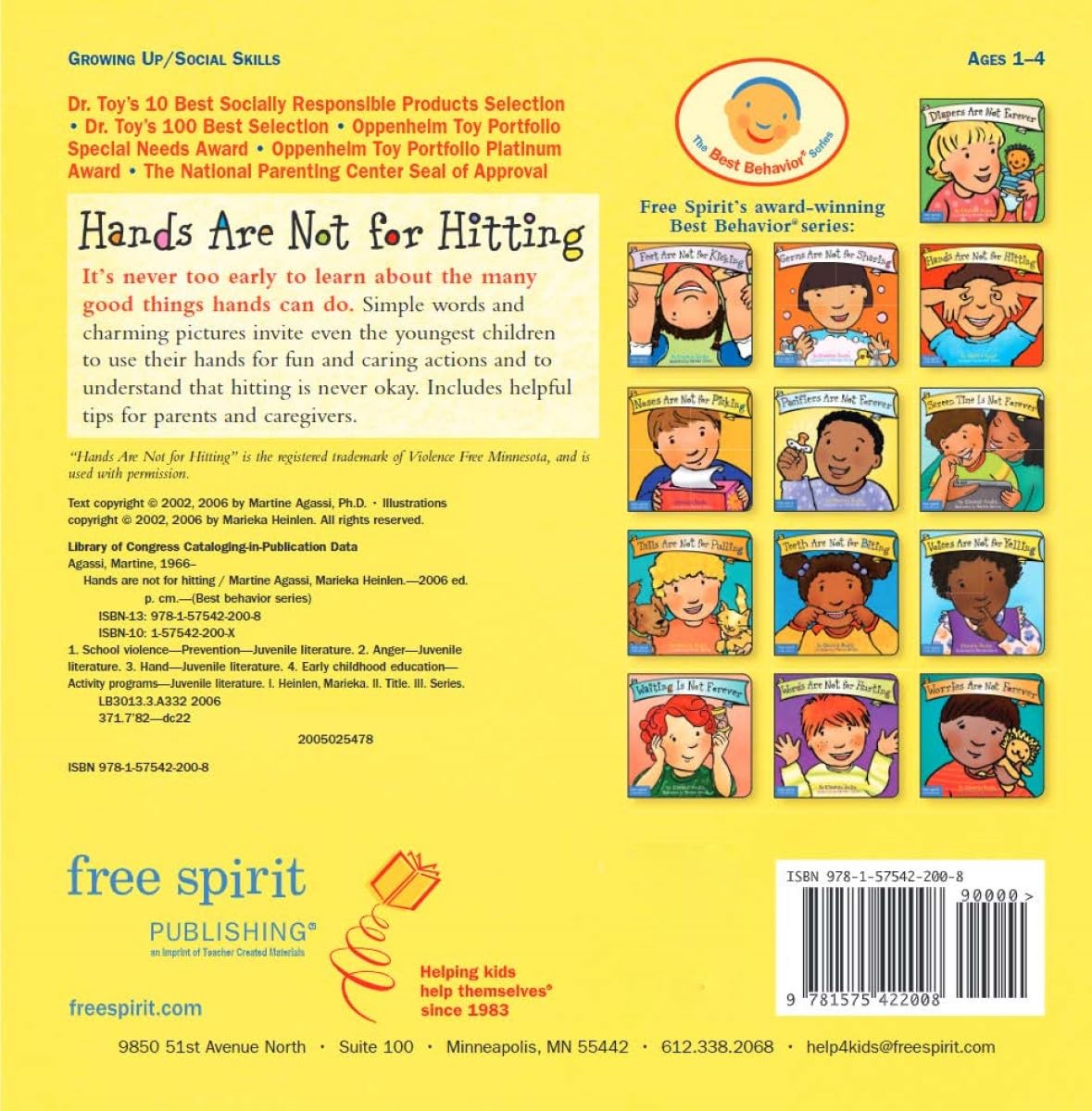 Hands Are Not for Hitting (Best Behaviour Series) â€” Gentle Board Book for Toddlers (Ages 1-4 yrs) | Builds Kindness & Safe Behaviour | by Free Spirit Publishing