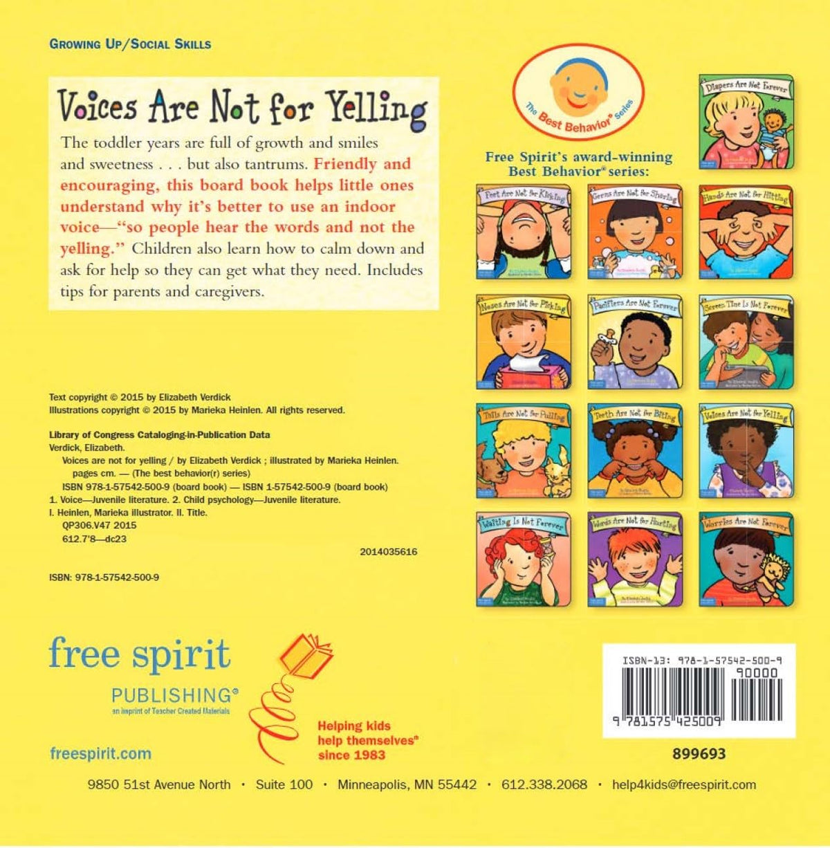 Voices Are Not for Yelling (Best Behaviour Series) â€” Kindness & Communication Board Book for Toddlers (Ages 1â€“4 yrs) | Teach Kids to Use Gentle Voices | by Free Spirit Publishing