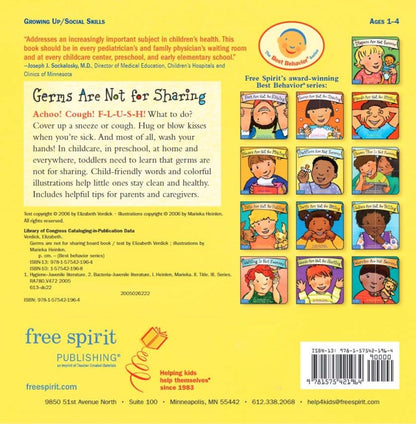 Germs Are Not for Sharing (Best Behaviour Series) â€” Gentle Board Book for Toddlers (Ages 1â€“4 yrs) | Build Healthy Habits & Body Awareness | by Free Spirit Publishing