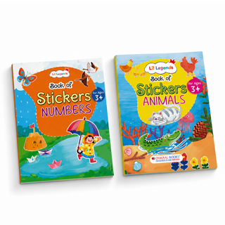 Lil Legends Books of Stickers Animals and Numbers | Set of 2 for Age 3+ | Learn Animal Names and ABC With Fun Activities | Educational Workbook | For Toddlers/Nursery/LKG