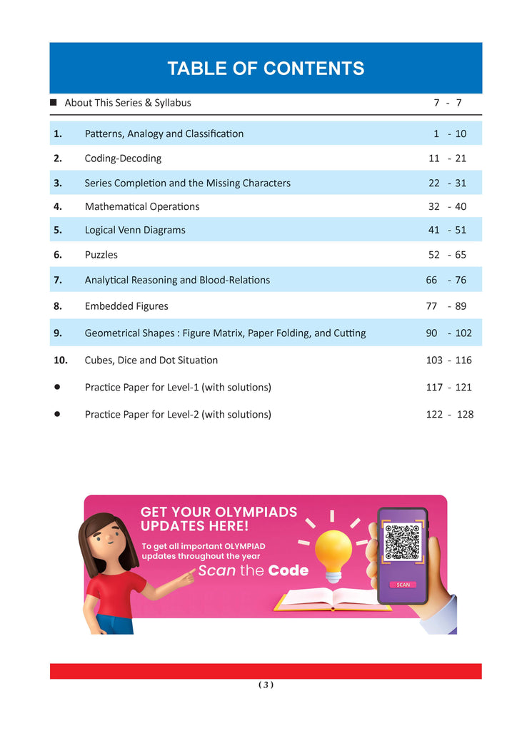 One for All Olympiads Previous Year Solved Papers Class 7 Reasoning For 2025 Exam