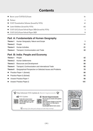 NTA CUET (UG) Chapter-wise Solved Papers Question Bank | Geography | PYQs (2022–2026) NCERT aligned MCQs | With Solved Paper 2026 | For 2027 Exam | With Oswaal AI