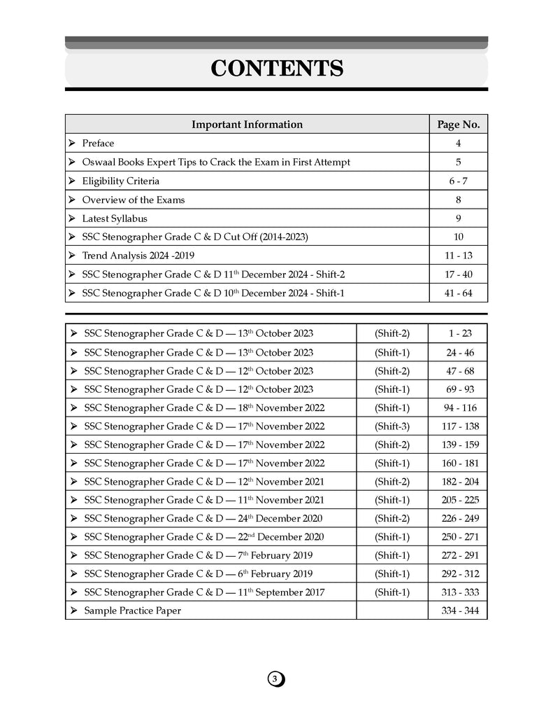 SSC (Staff Selection Commission) | Stenographer Grade C & D | 17 Previous Solved Papers | Year-wise | 2017 to 2024 | For 2025 Exam