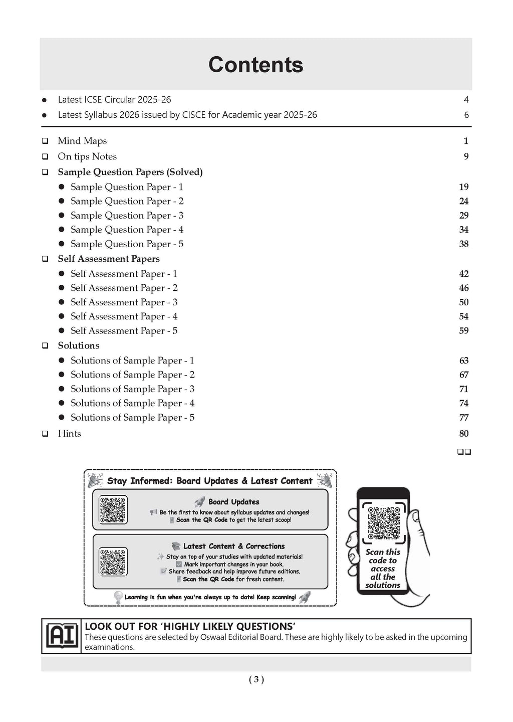 ICSE 10 Sample Question Papers Class 9 Chemistry for 2026 Exam - Buy ...