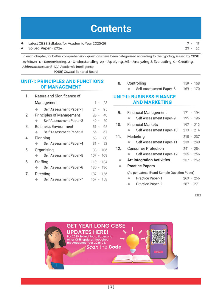 CBSE Question Bank Chapterwise and Topicwise SOLVED PAPERS Class 12 Business Studies For Exam 2026