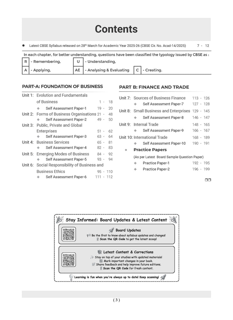 CBSE Question Bank Class 11 Business Studies For 2026 Exam