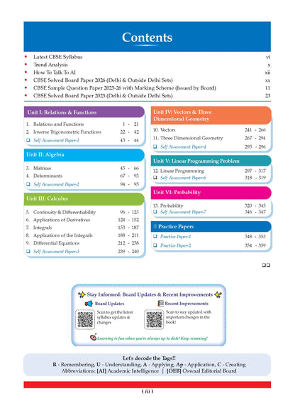 CBSE Class 12 Mathematics Question Bank | Chapter & Topic-wise Solved Papers (2017-2026) | Based on Latest Syllabus (April 2026) | Includes 2026 Papers | For 2027 Exam