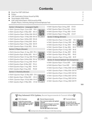Oswaal NTA CUET (UG) 45 Combined Previous Years’ Papers l Science Stream PCB |PYQs (2022–2026) NCERT aligned MCQs |For 2027 Exam |With Oswaal AI