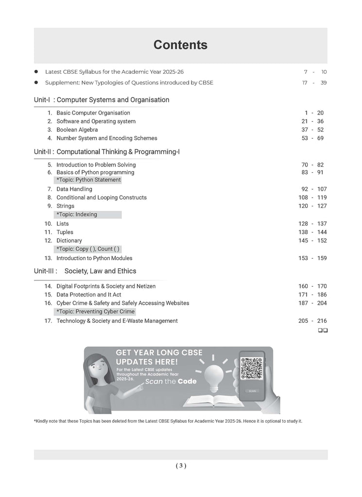 CBSE Question Bank Class 11 Computer Science For 2026 Exam