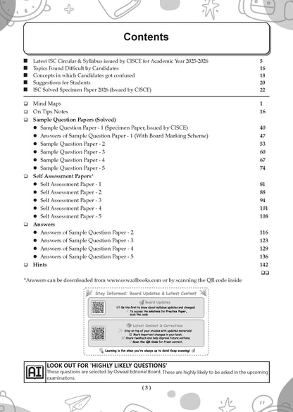 ISC  Class 12, 10 Sample Question Papers + Competency Focussed Questions PCB- Physics, Chemistry, Biology, English-1, English-2 (Set of 6 Books) for 2026 Board Exams