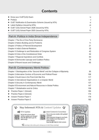 Oswaal NTA CUET (UG) Chapter-wise Solved Papers Question Bank | Political Science |PYQs (2021–2026) NCERT aligned MCQs |With Solved Paper 2026 |For 2027 Exam |With Oswaal AI