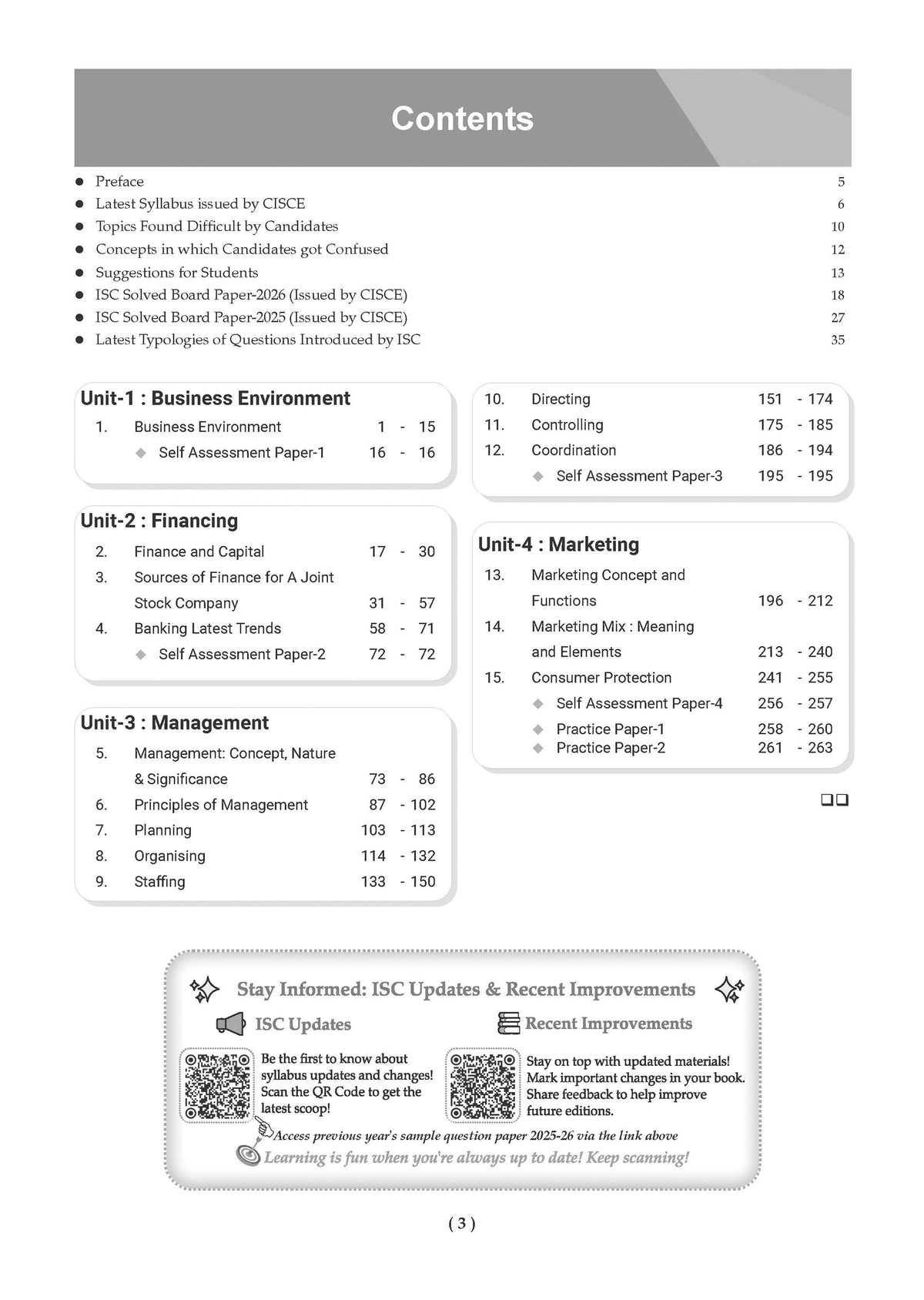 Class 12 ISC Commerce Question Bank (2017-2026) | Chapter-wise & Topic-wise with Competency Based Questions | For 2027 Exam | With Solved 2026 Board Paper | Self-Assessment Papers