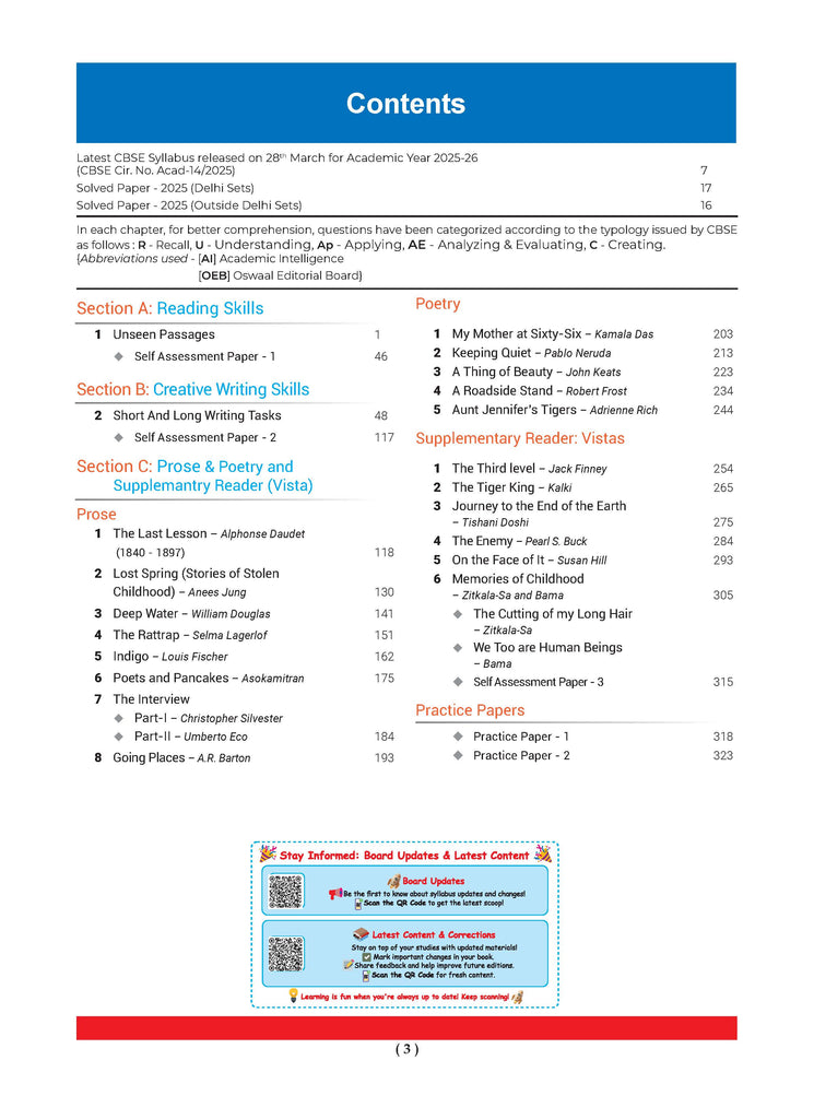 CBSE Question Bank Chapterwise and Topicwise SOLVED PAPERS Class 12 English Core For Exam 2026