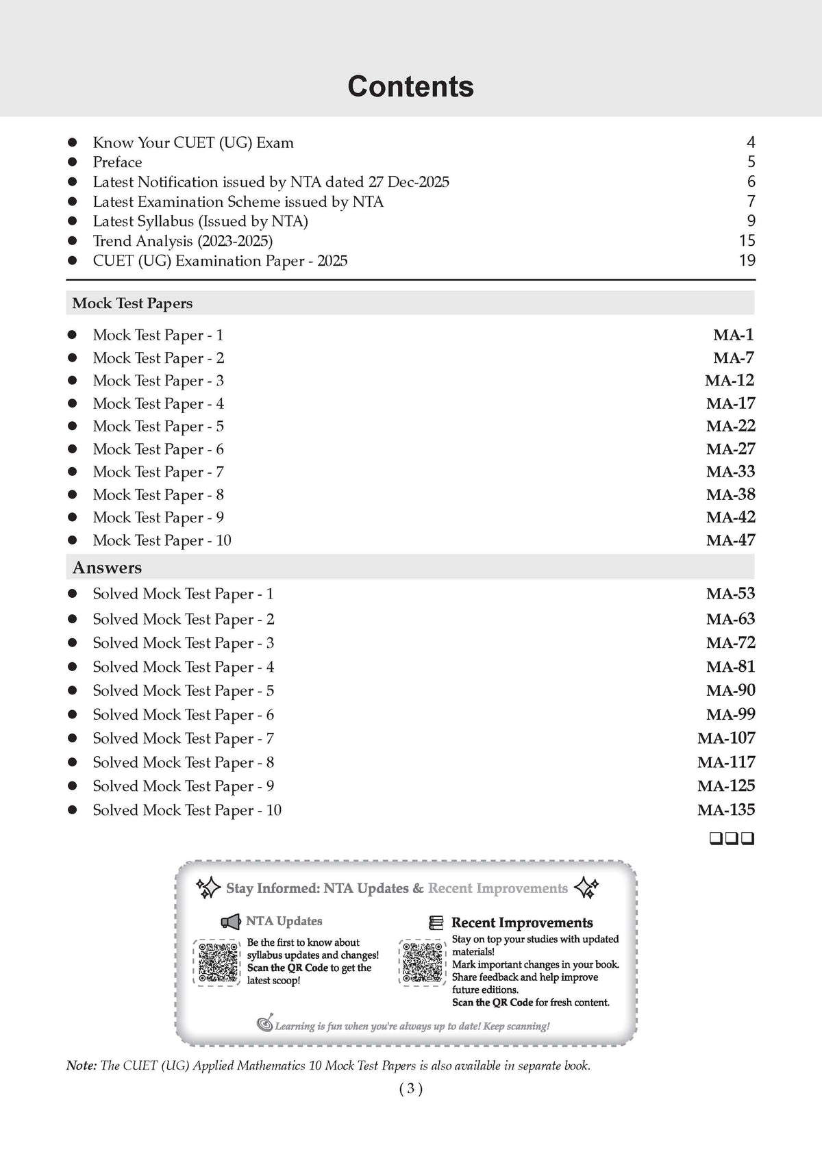 NTA CUET (UG) 10 Mock Test Papers Mathematics For 2026 Exam (Section-II) (as per latest 27 Dec., notification) | 550+ MCQs for Practice | Includes 2025 Paper- fully solved | With Oswaal AI