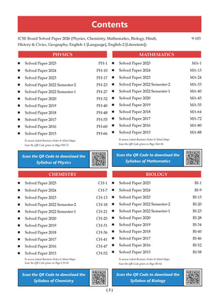 ICSE 10 Previous Years' Solved papers | Year-wise (2017-2026) |Class 10 | Physics | Chemistry | Mathematics | Biology | History and Civics | Geography | Hindi | English 1 |English 2 | For 2027 Exam | Oswaal AI