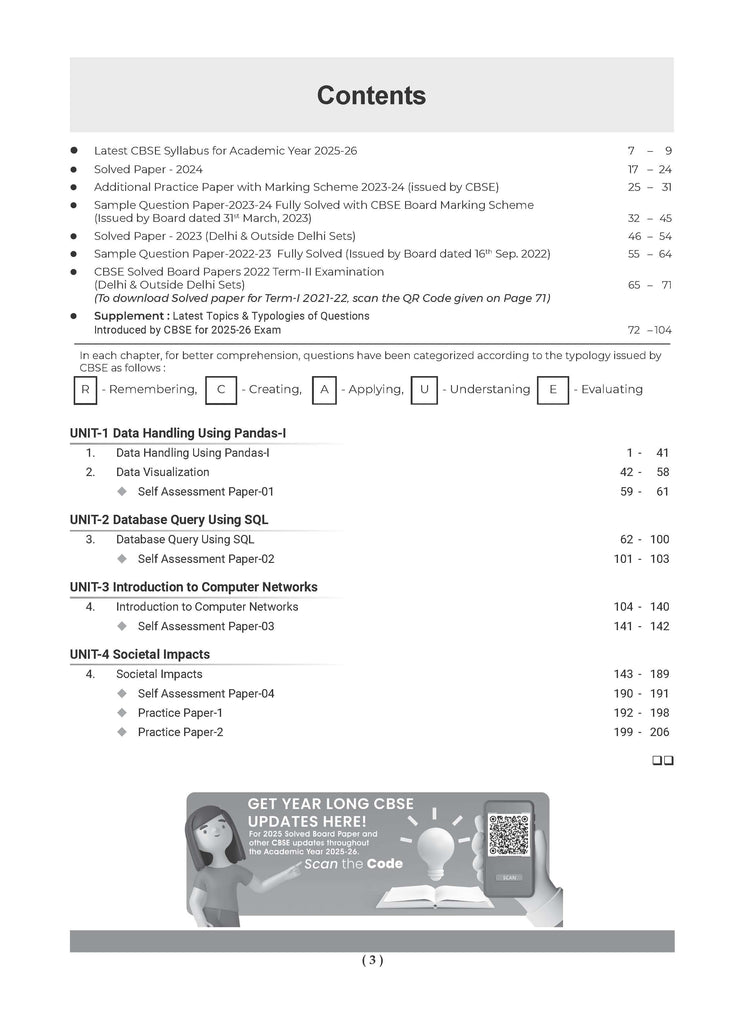 CBSE Question Bank Chapterwise and Topicwise SOLVED PAPERS Class 12 Information Practices For Exam 2026