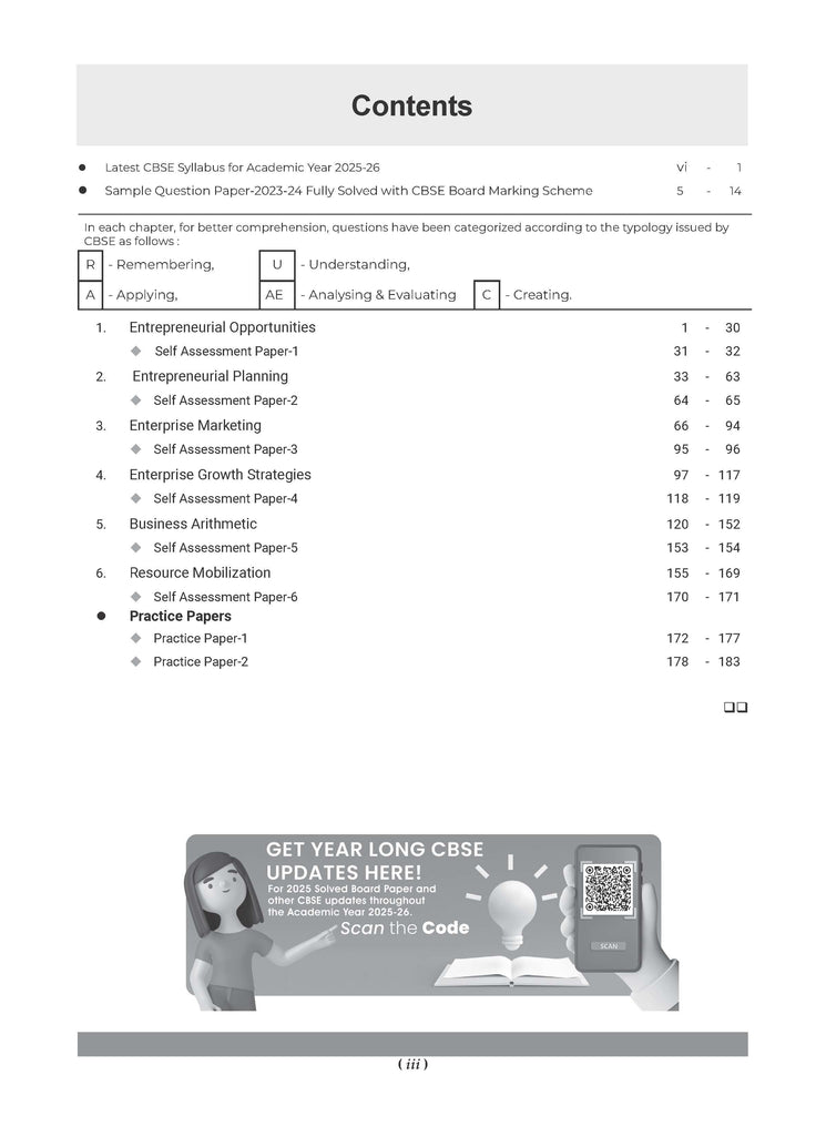 CBSE Question Bank Chapterwise and Topicwise SOLVED PAPERS Class 12 Entrepreneurship For Exam 2026