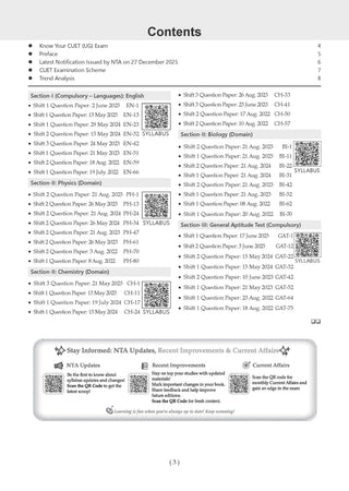 NTA CUET (UG) 40 Combined Previous Years Solved Papers & 20 Combined Mock Test Papers (Set of 2 Books) Science Stream (PCB) English, Physics, Chemistry, Biology & General Aptitude Test For 2026 Exam