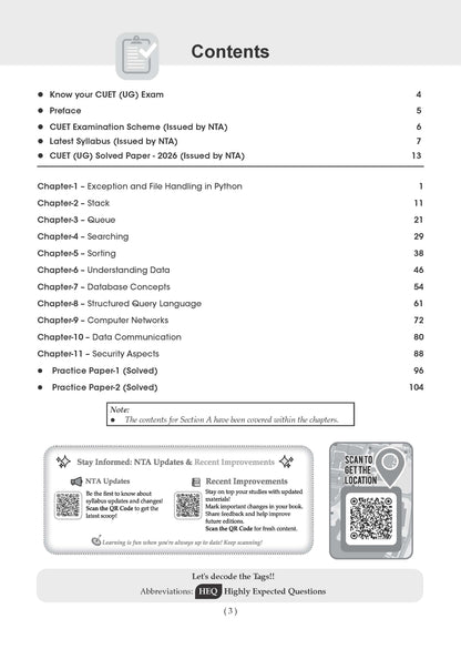 Oswaal NTA CUET (UG) Chapter-wise Solved Papers Question Bank | Computer Science | PYQs (2022 – 2026) NCERT aligned MCQs | With Solved Paper 2026 | For 2027 Exam | With Oswaal AI