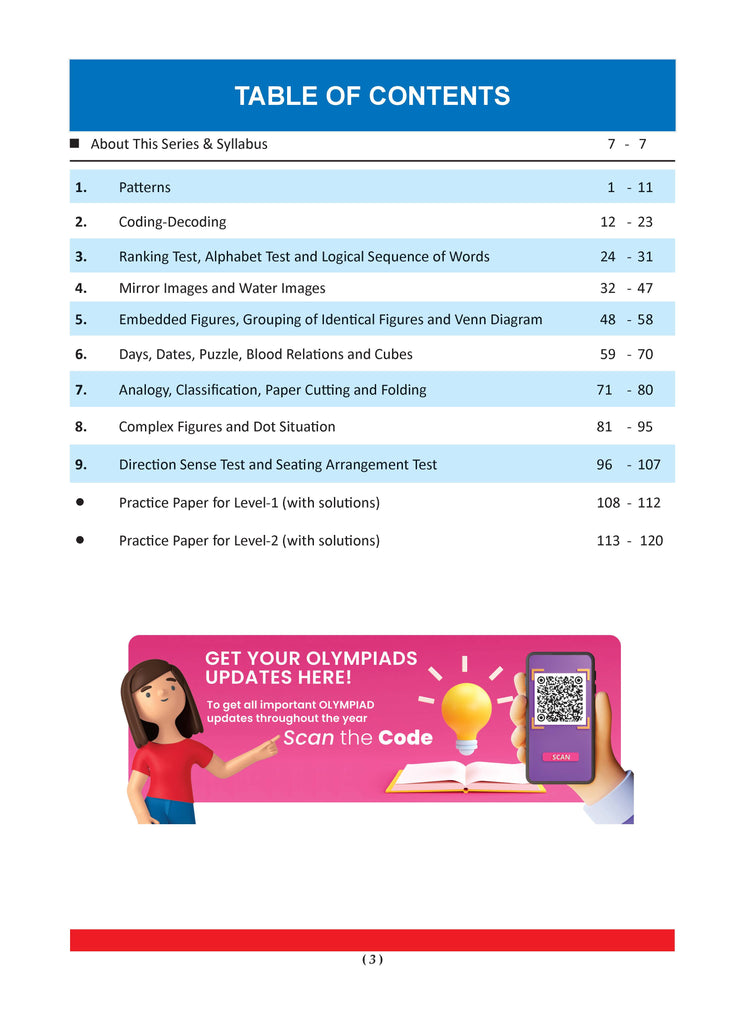 One for All Olympiads Previous Year Solved Papers Class 6 Reasoning For 2025 Exam