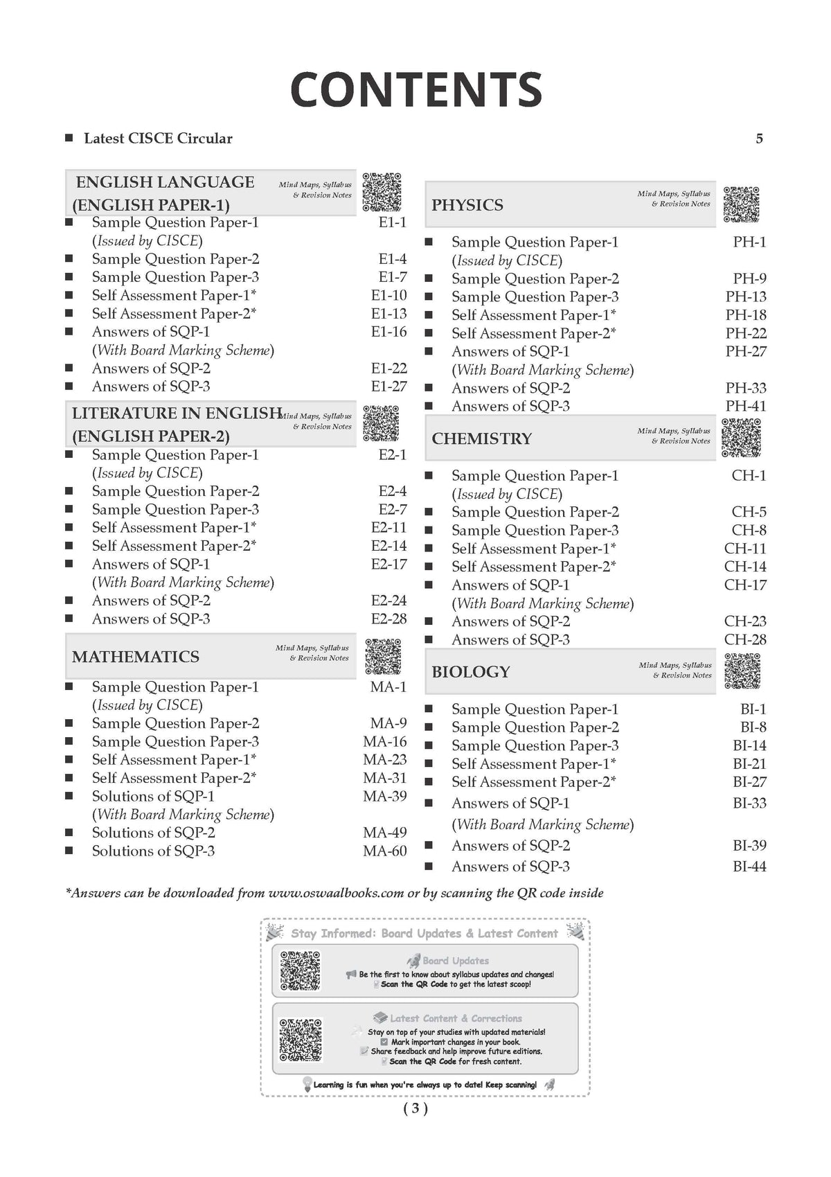 ISC 30 Combined Sample Question Papers Class-12 Science Stream (English Paper-1, English Paper-2,Physics,Chemistry, Mathematics & Biology)