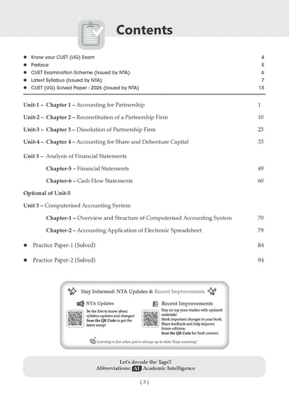Oswaal NTA CUET (UG) Chapter-wise Solved Papers Question Bank | Accountancy | PYQs (2021 – 2026) NCERT aligned MCQs | With Solved Paper 2026 | For 2027 Exam | With Oswaal AI