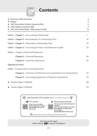 Oswaal NTA CUET (UG) Chapter-wise Solved Papers Question Bank | Accountancy |PYQs (2021–2026) NCERT aligned MCQs |With Solved Paper 2026 |For 2027 Exam |With Oswaal AI