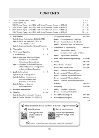 Karnataka SSLC Chapterwise and Topicwise Question Bank Solved Papers (2017 - 2026) | Class 10|  Mathematics English Medium | Includes 2026 Paper – Fully solved | For 2027 Exam | With oswaal.ai