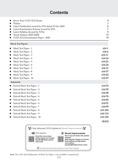 NTA CUET (UG) 10 Mock Test Papers Applied Mathematics For 2026 Exam (Section-II) (as per latest 27 Dec., notification) | 550+ MCQs for Practice | Includes 2025 Paper- fully solved | With Oswaal AI