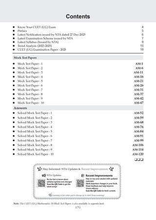 NTA CUET (UG) 10 Mock Test Papers Applied Mathematics For 2026 Exam (Section –II) (as per latest 27 Dec., notification) | 550+ MCQs for Practice | Includes 2025 Paper- fully solved | With Oswaal AI