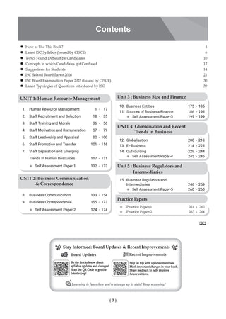 Class 12 ISC Business Studies Question Bank (2017–2026)| Chapter-wise & Topic-wise with Competency Based Questions |For 2027 Exam | With Solved 2026 Board Paper | Self-Assessment Papers