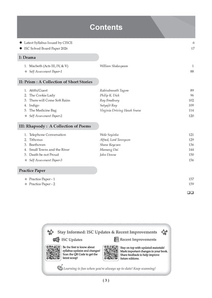 Class 12 ISC English Paper 2 Literature Question Bank (2017-2026) | Chapter-wise & Topic-wise with Competency Based Questions | For 2027 Exam | With Solved 2026 Board Paper | Self-Assessment Papers