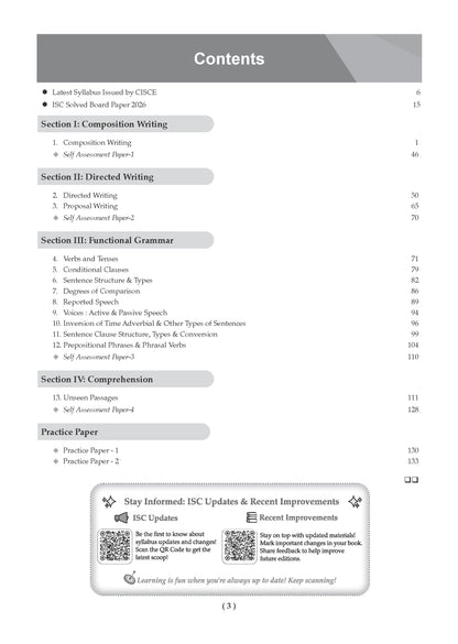 Class 11 & 12 ISC English Paper 1 Language Question Bank (2017-2026) | Chapter-wise & Topic-wise with Competency Based Questions | For 2027 Exam | With Solved 2026 Board Paper | Self-Assessment Papers
